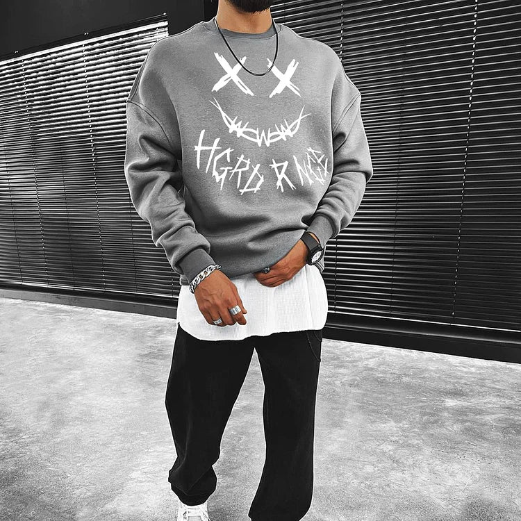 Printed Casual Oversized Sweatshirt