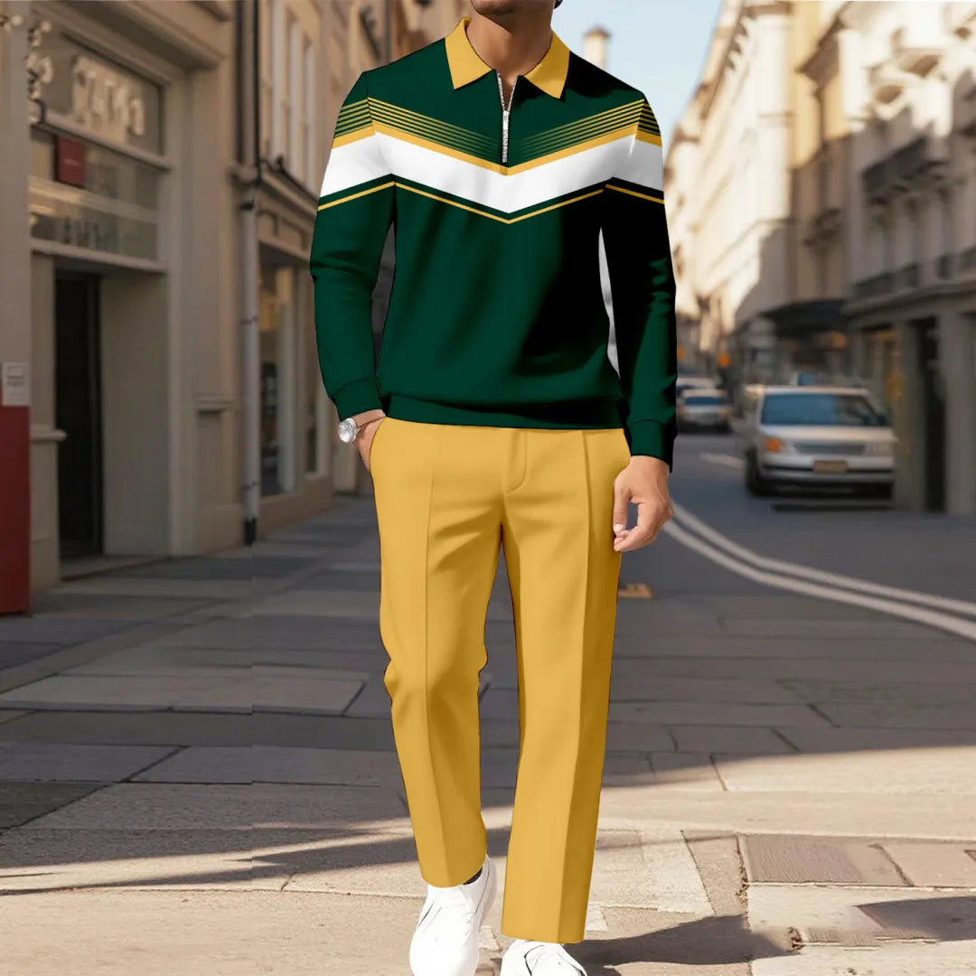 Modern Quarter Zip Two-Piece Set