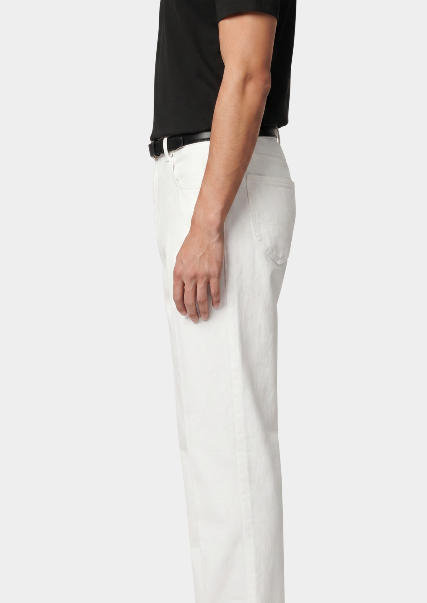 Essential White Straight Leg Denim Trousers