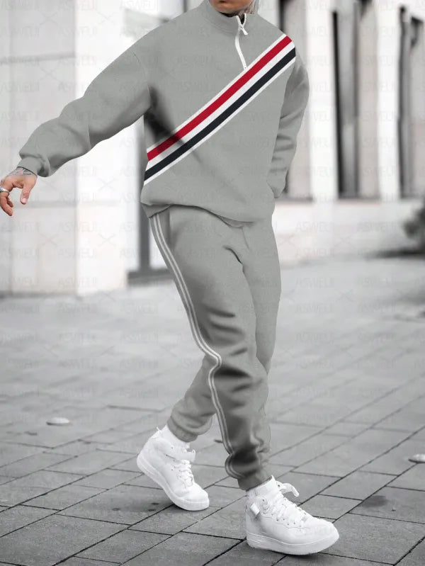 Long Sleeve Zipper Two-piece Set