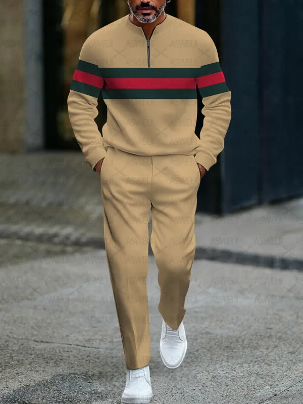 Long Sleeve Zipper Two-piece Set