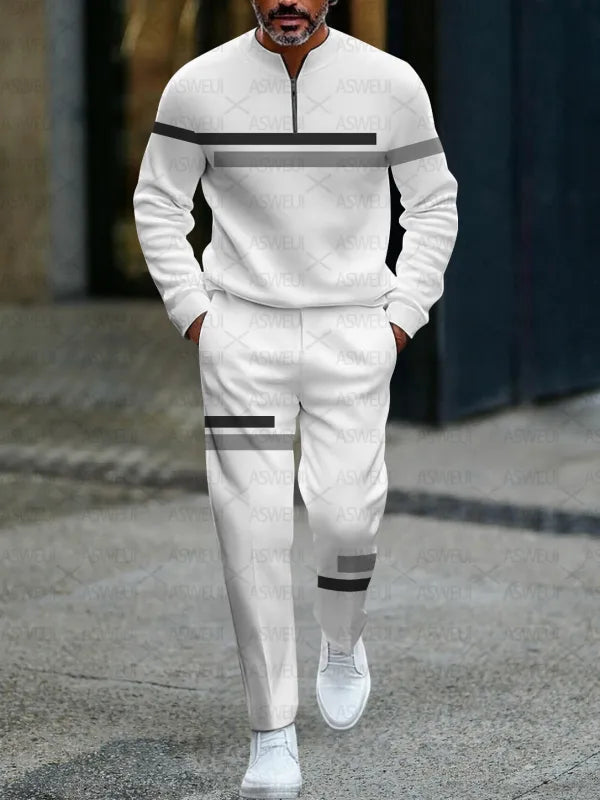 Long Sleeve Zipper Two-piece Set - DUVAL