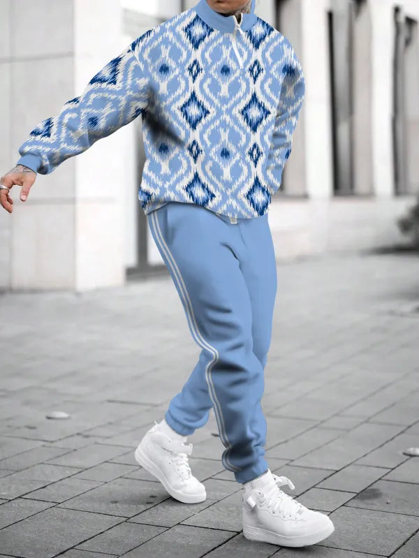 Long Sleeve Zipper Two-piece Set