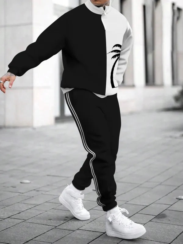 Long Sleeve Zipper Two-piece Set