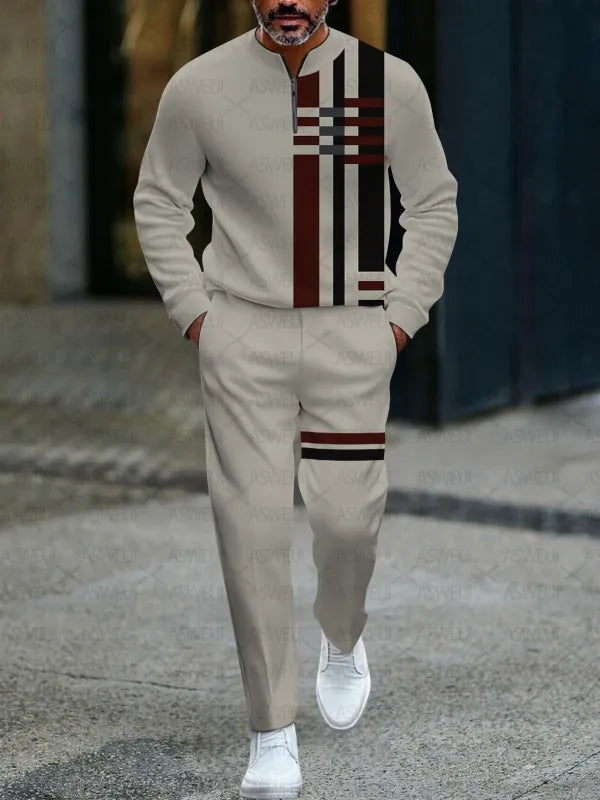 Long Sleeve Zipper Two-piece Set