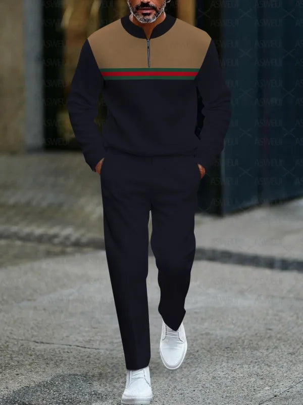 Long Sleeve Zipper Two-piece Set