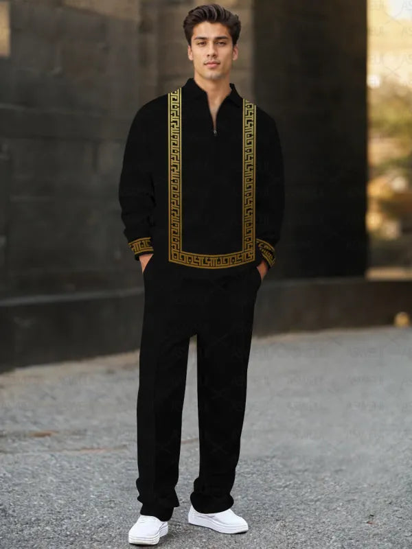 Long Sleeve Zipper Two-piece Set