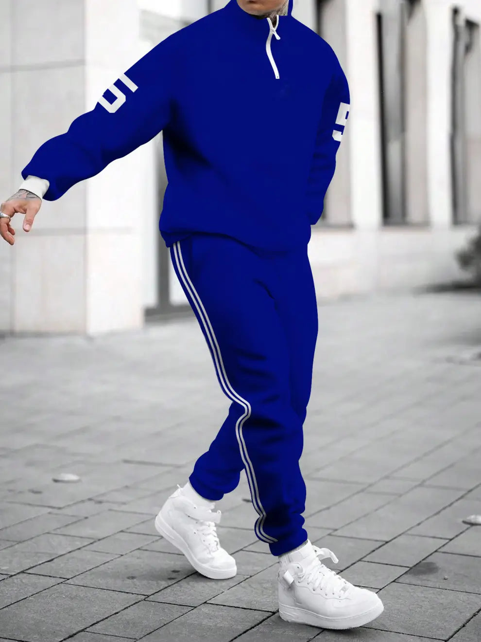 Relaxed Zipper Long Sleeve Two Piece Set