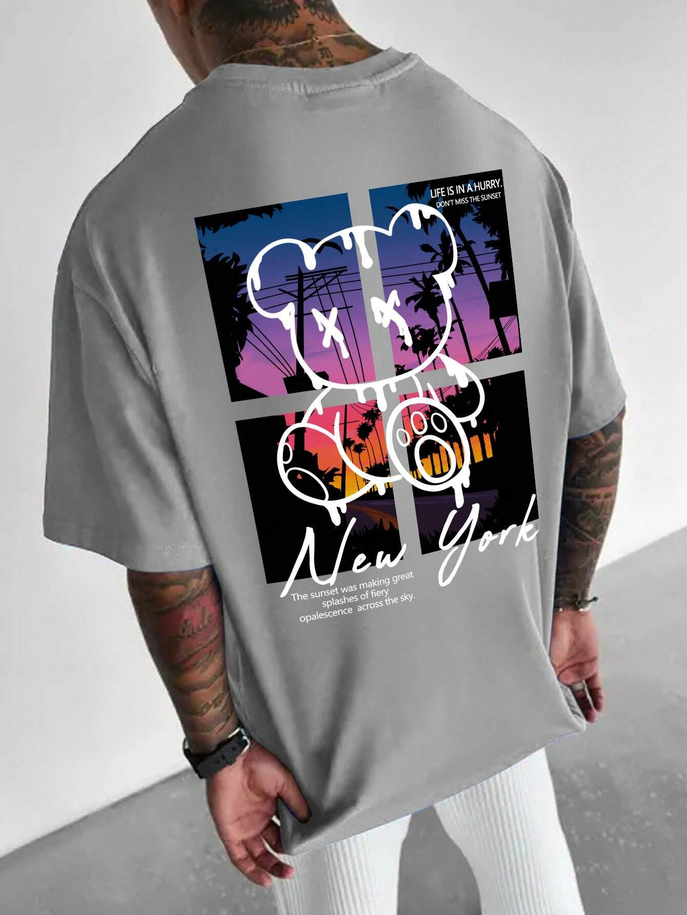 EMRG Cartoon Bear & Slogan Graphic Tee