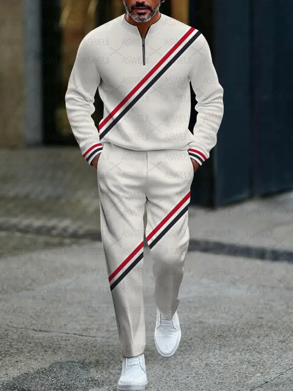 Long Sleeve Zipper Two-piece Set