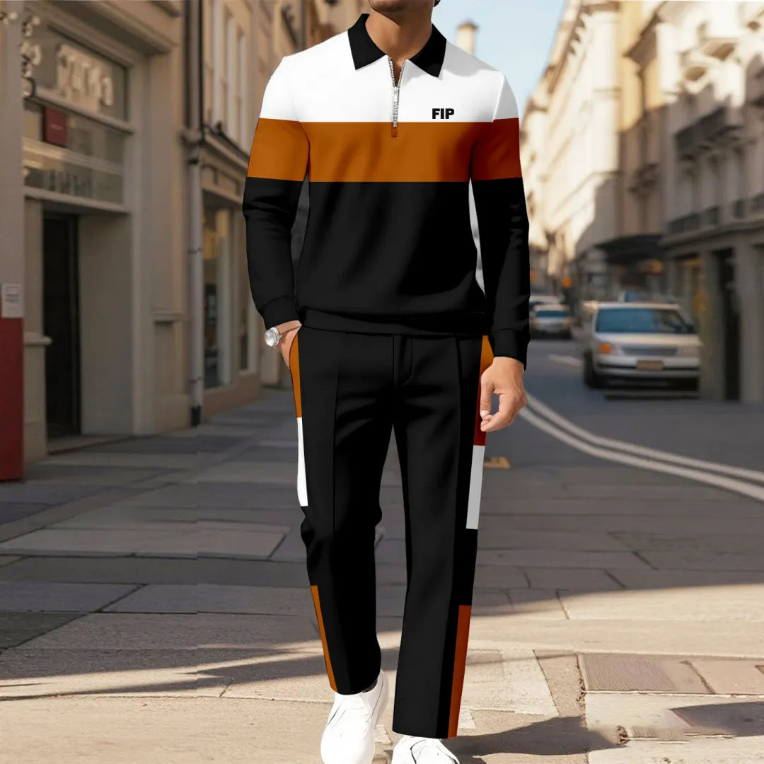 Modern Quarter Zip Two-Piece Set