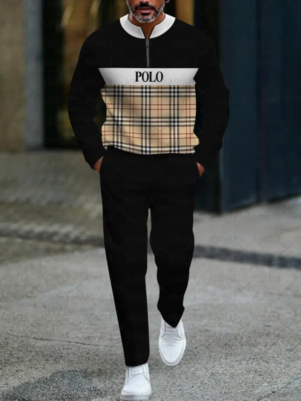 Long Sleeve Zipper Two-piece Set