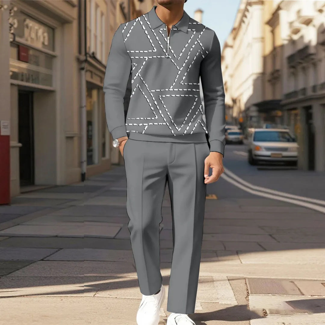 Modern Quarter Zip Two-Piece Set