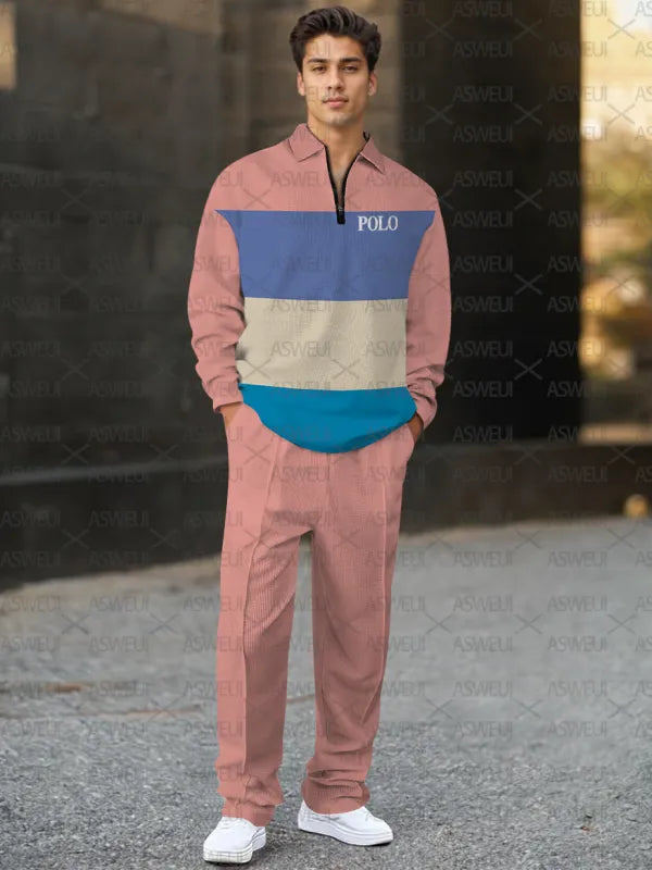 Long Sleeve Zipper Two-piece Set