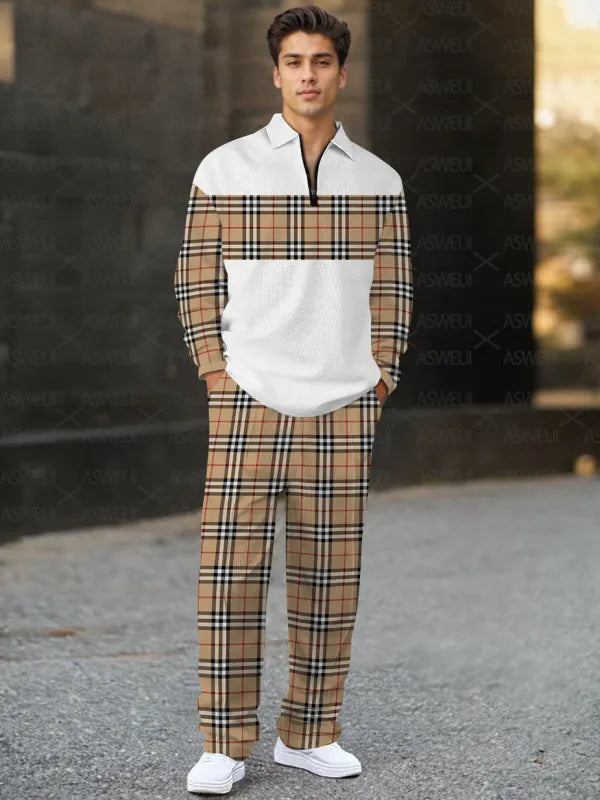 Long Sleeve Zipper Two-piece Set