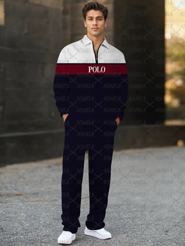 Long Sleeve Zipper Two-piece Set