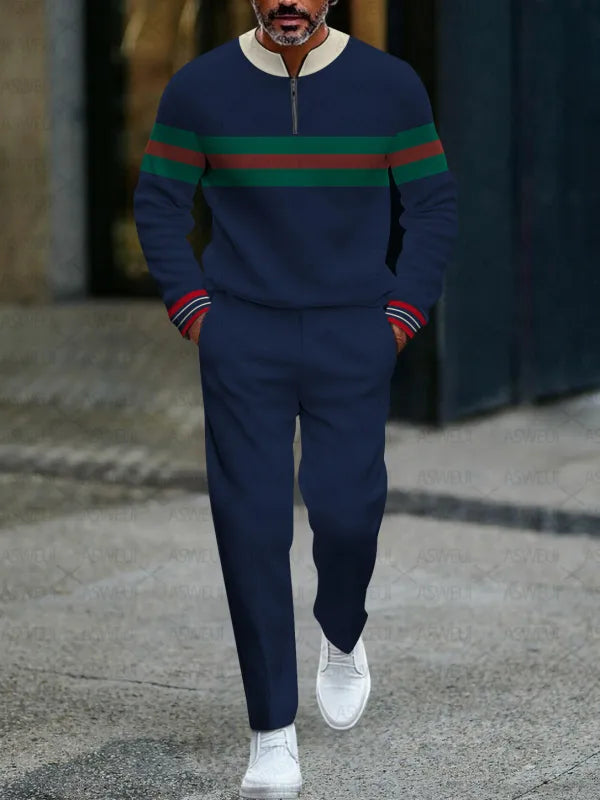 Long Sleeve Zipper Two-piece Set