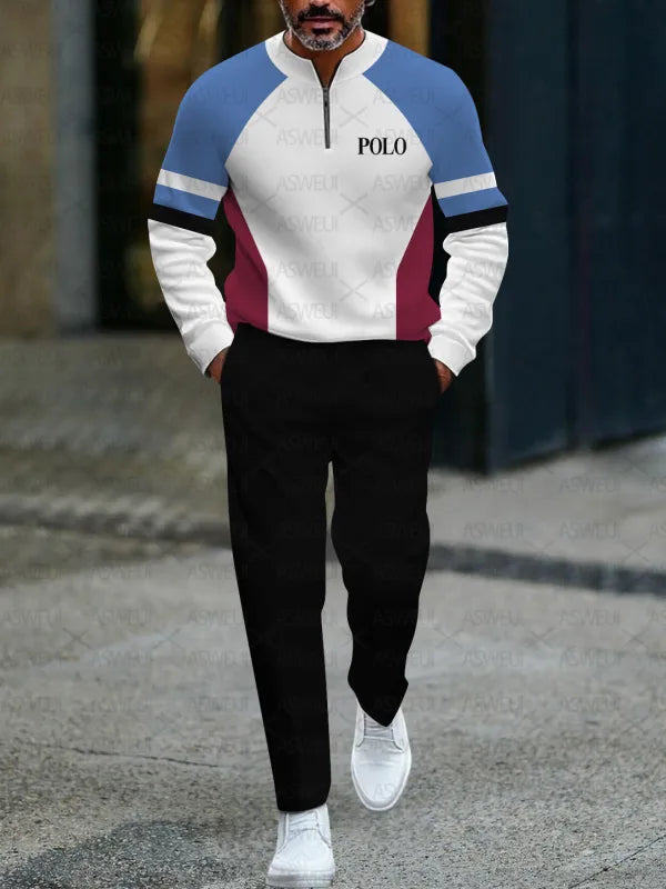 Long Sleeve Zipper Two-piece Set