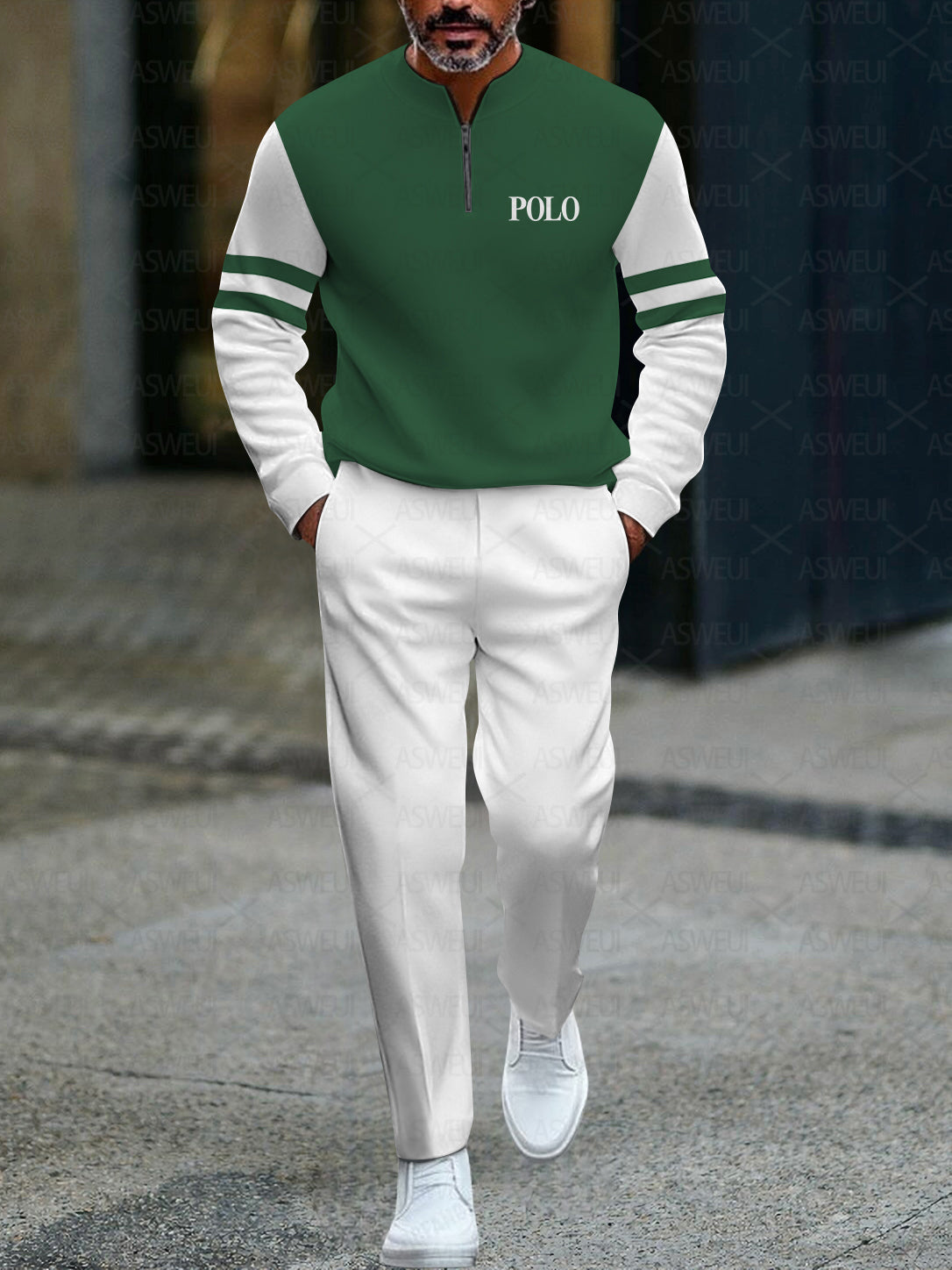 Long Sleeve Zipper Two-piece Set