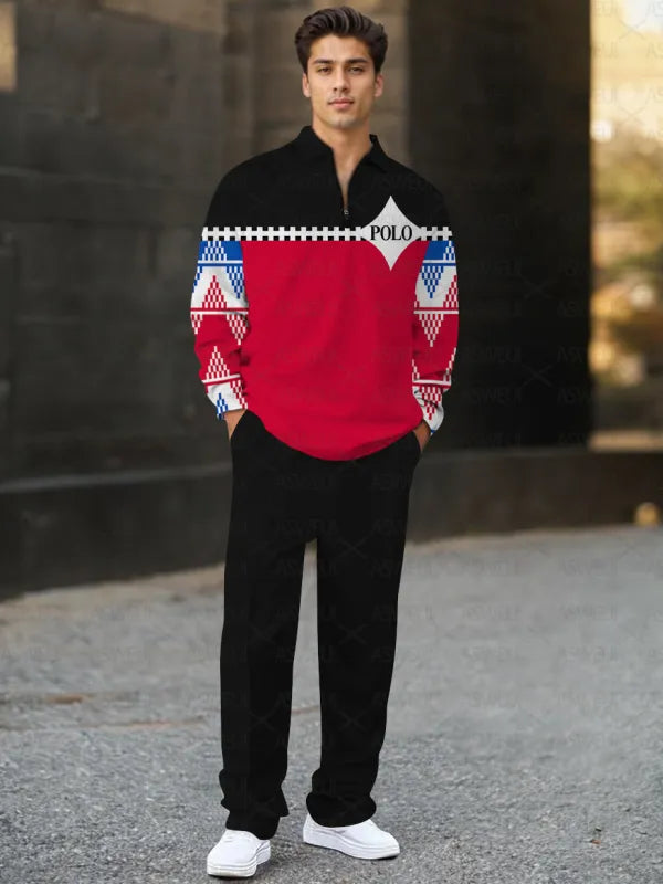 Long Sleeve Zipper Two-piece Set