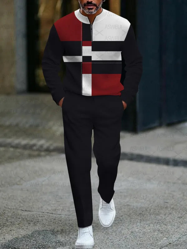 Long Sleeve Zipper Two-piece Set