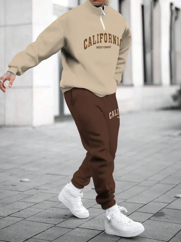 Long Sleeve Zipper Two-piece Set