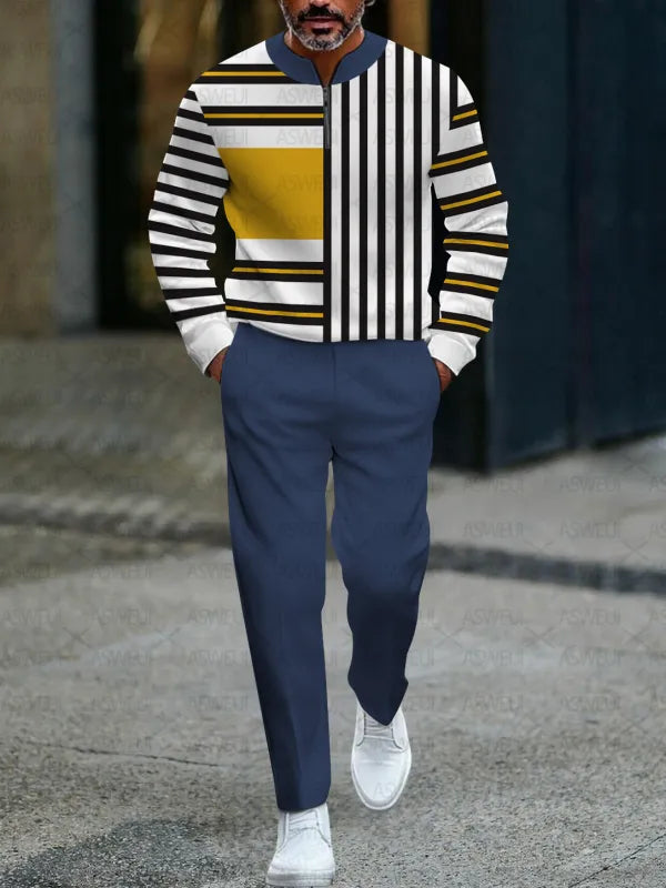 Long Sleeve Zipper Two-piece Set