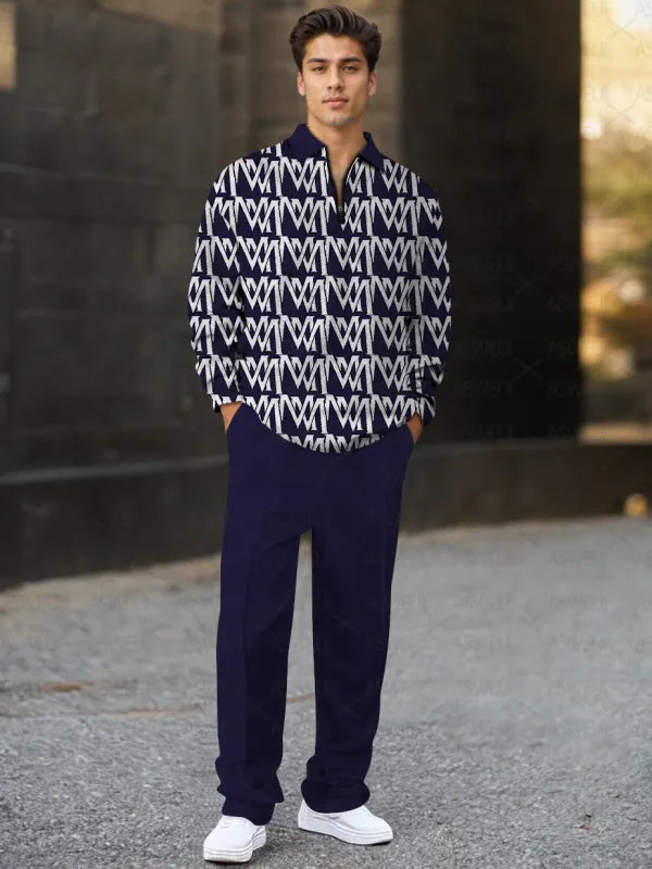 Long Sleeve Zipper Two-piece Set