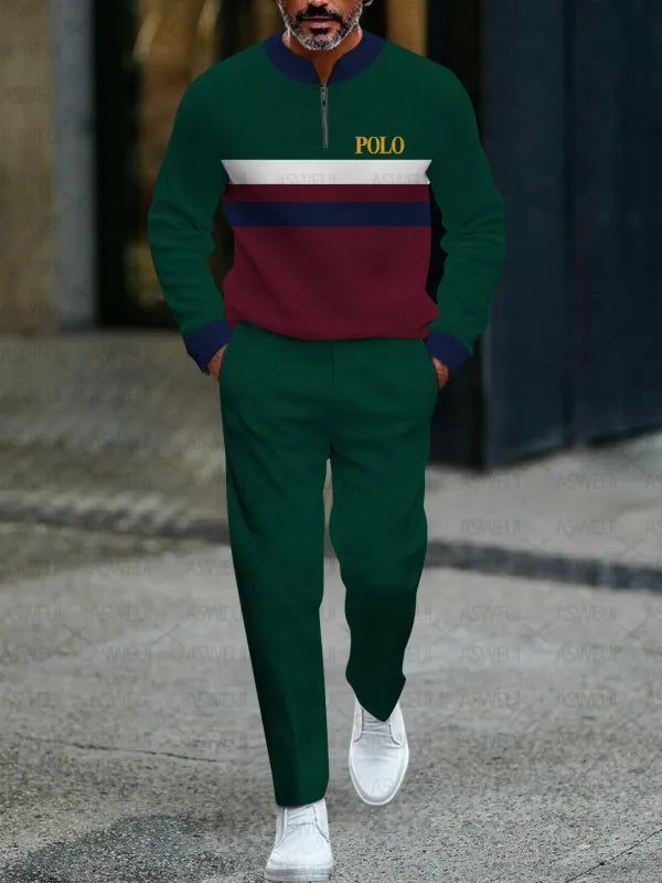 Long Sleeve Zipper Two-piece Set