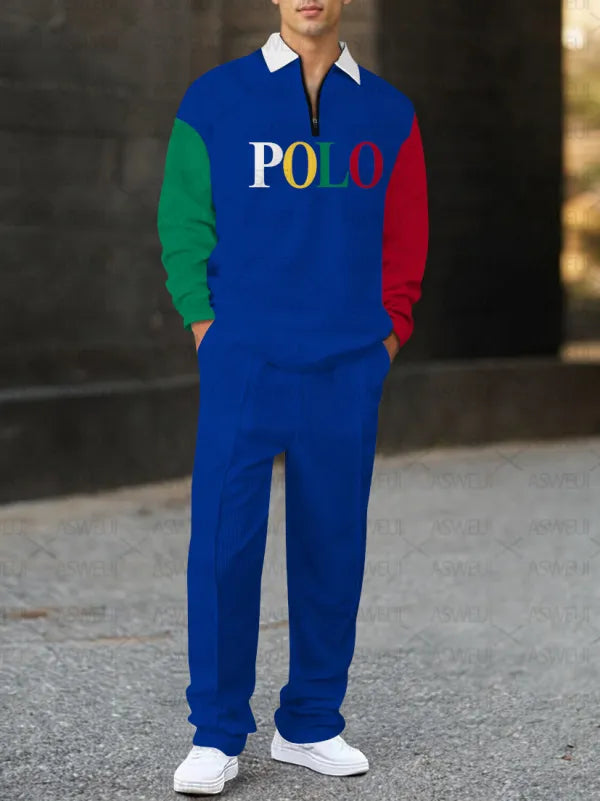 Long Sleeve Zipper Two-piece Set