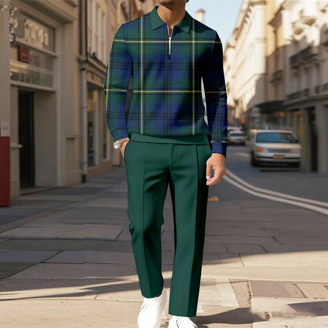 Modern Quarter Zip Two-Piece Set