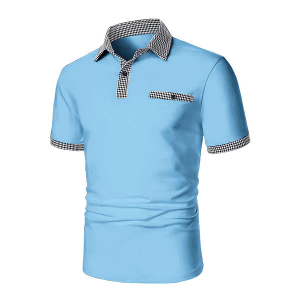 Button Down Colorblock Sports Short Sleeve Polo Shirt