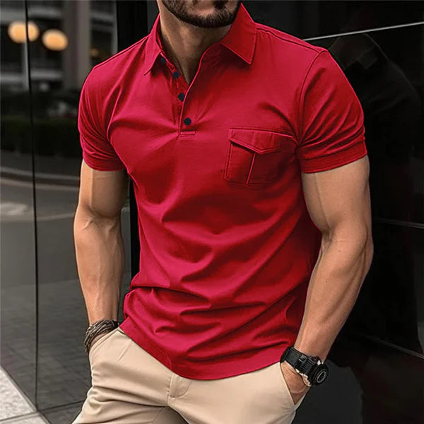 Casual Slim Lapel Short Sleeve Polo Shirt