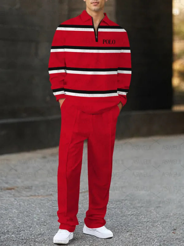 Long Sleeve Zipper Two-piece Set