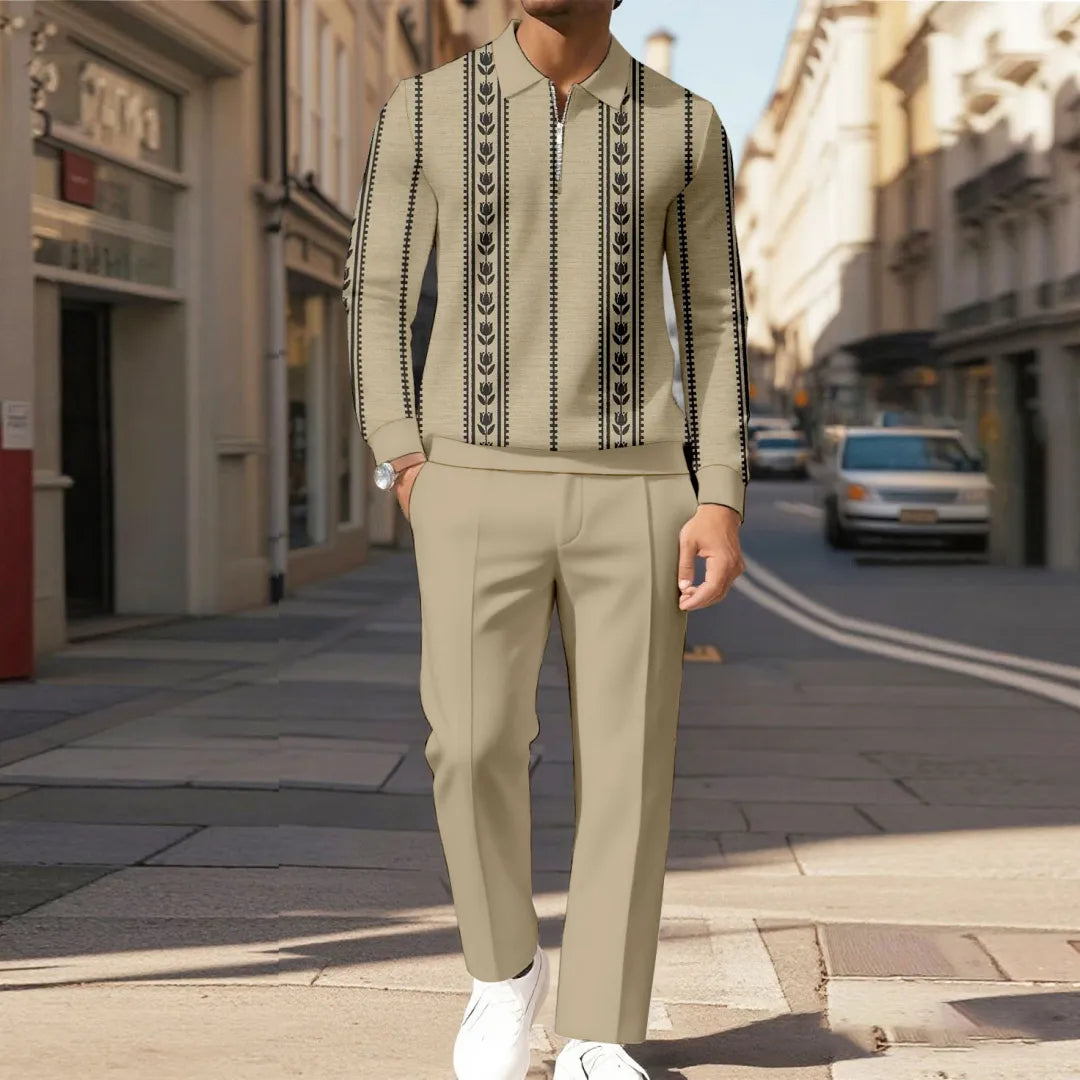 Modern Quarter Zip Two-Piece Set