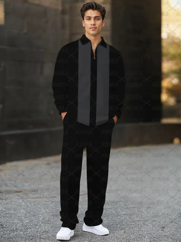 Long Sleeve Zipper Two-piece Set