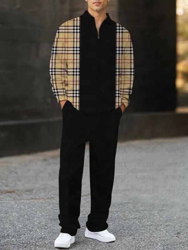 Long Sleeve Zipper Two-piece Set