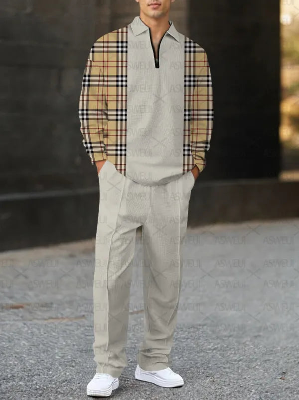 Long Sleeve Zipper Two-piece Set