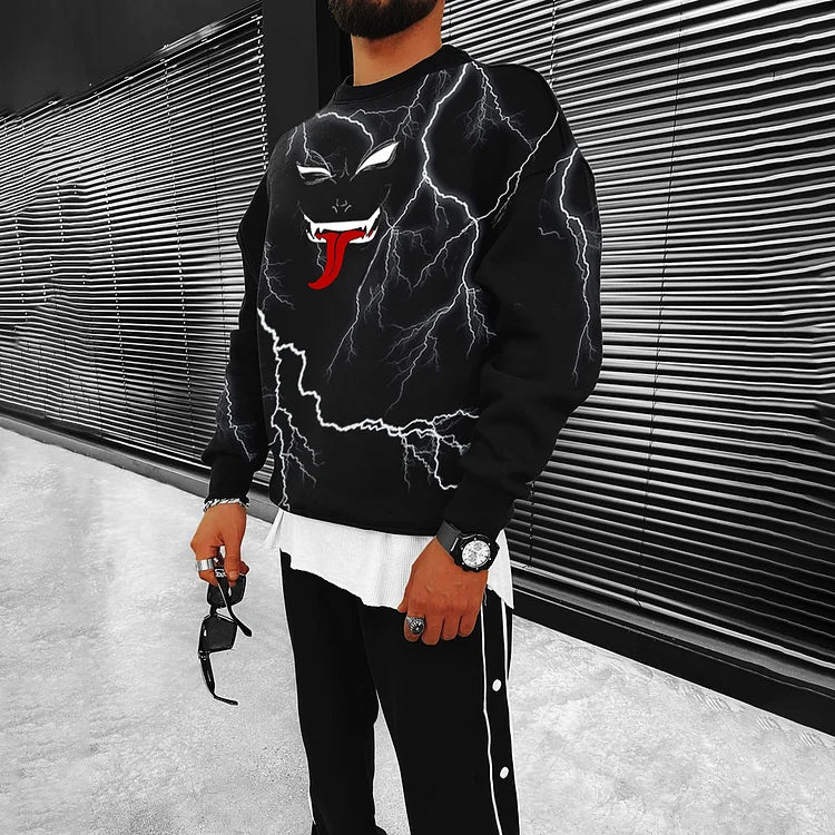 Oversized Casual Print Sweatshirt