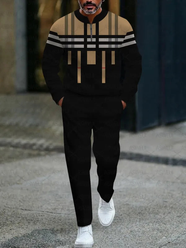 Long Sleeve Zipper Two-piece Set