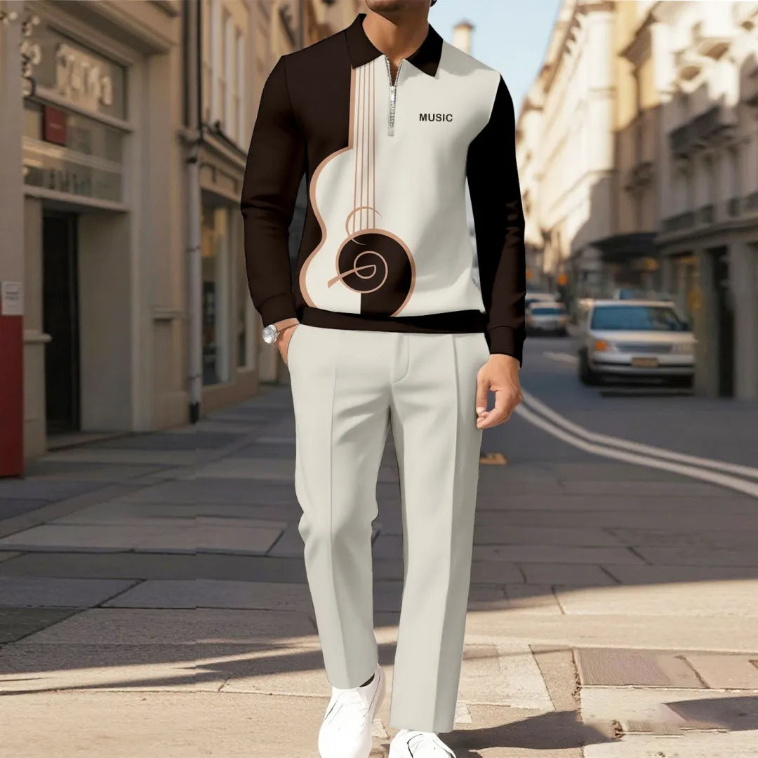 Modern Quarter Zip Two-Piece Set