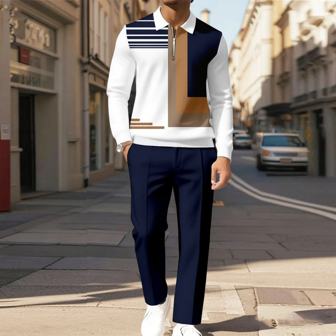 Modern Quarter Zip Two-Piece Set