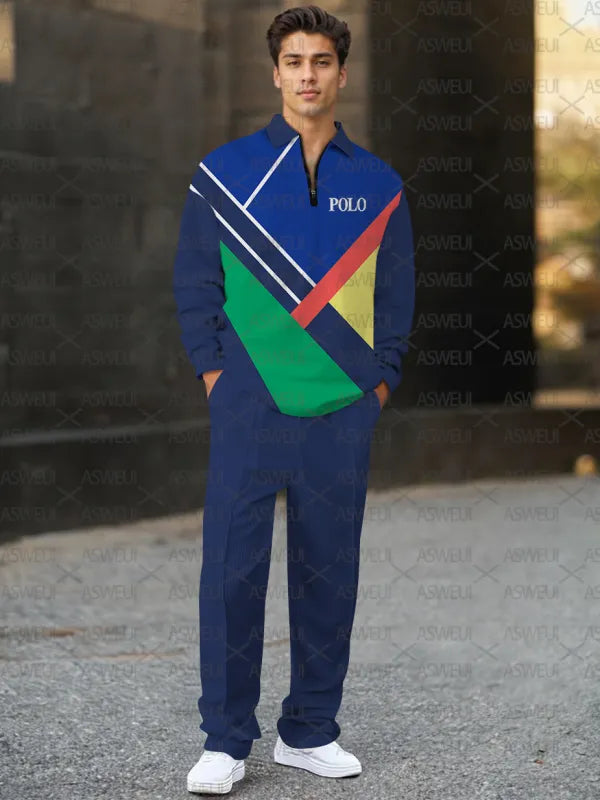 Long Sleeve Zipper Two-piece Set