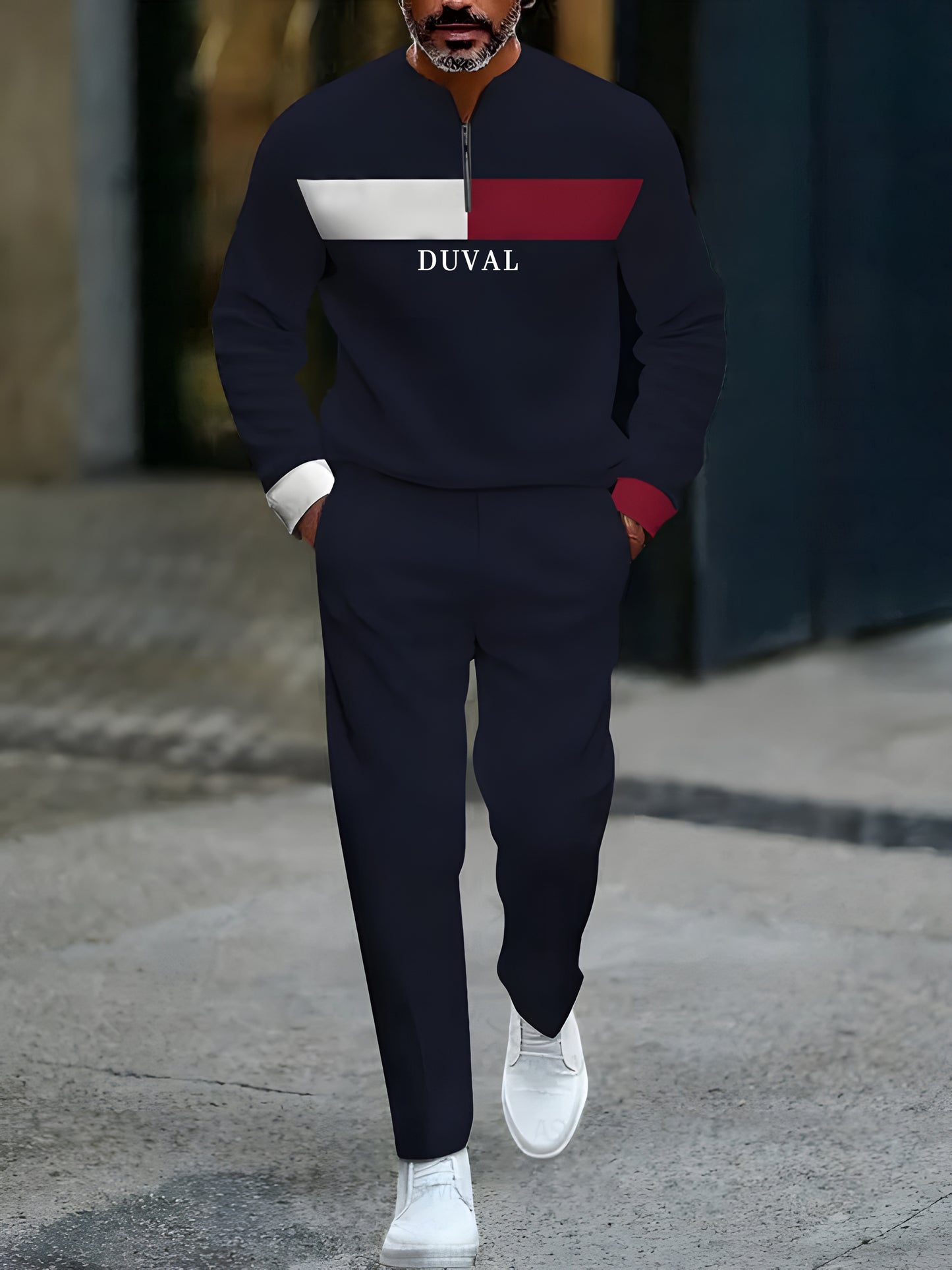 Long Sleeve Zipper Two-piece Set