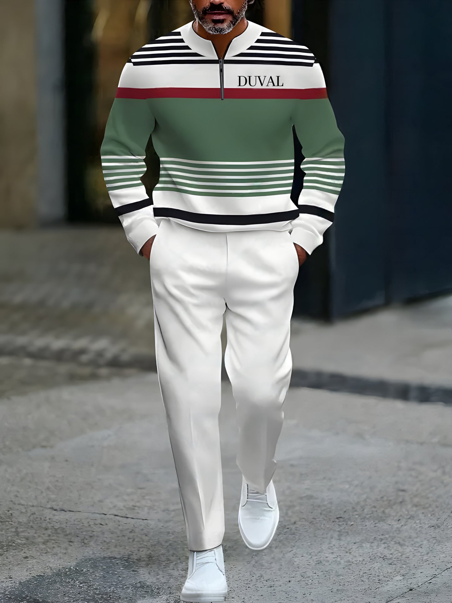 Long Sleeve Zipper Two-piece Set