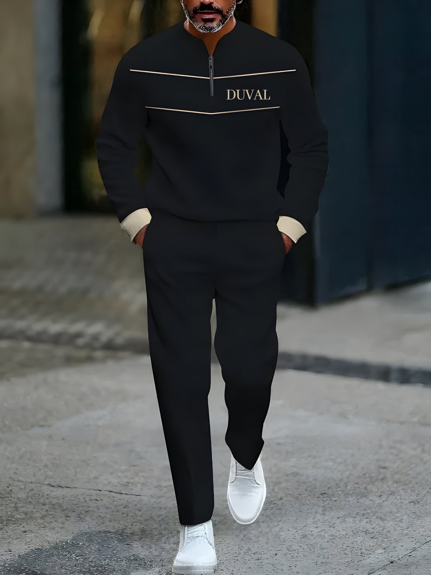 Long Sleeve Zipper Two-piece Set