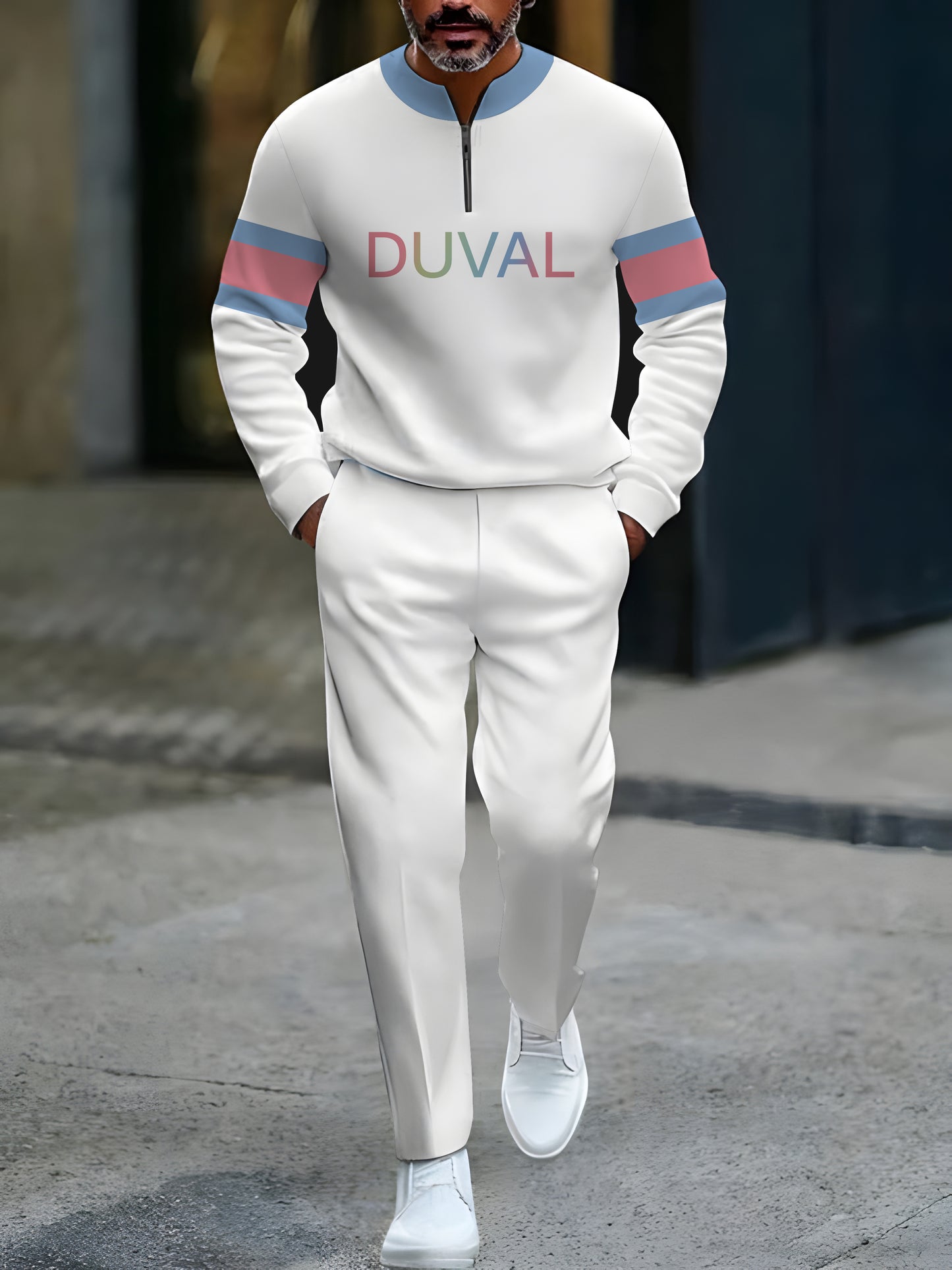 Zipper Long Sleeve Long Pants Two-Piece Set