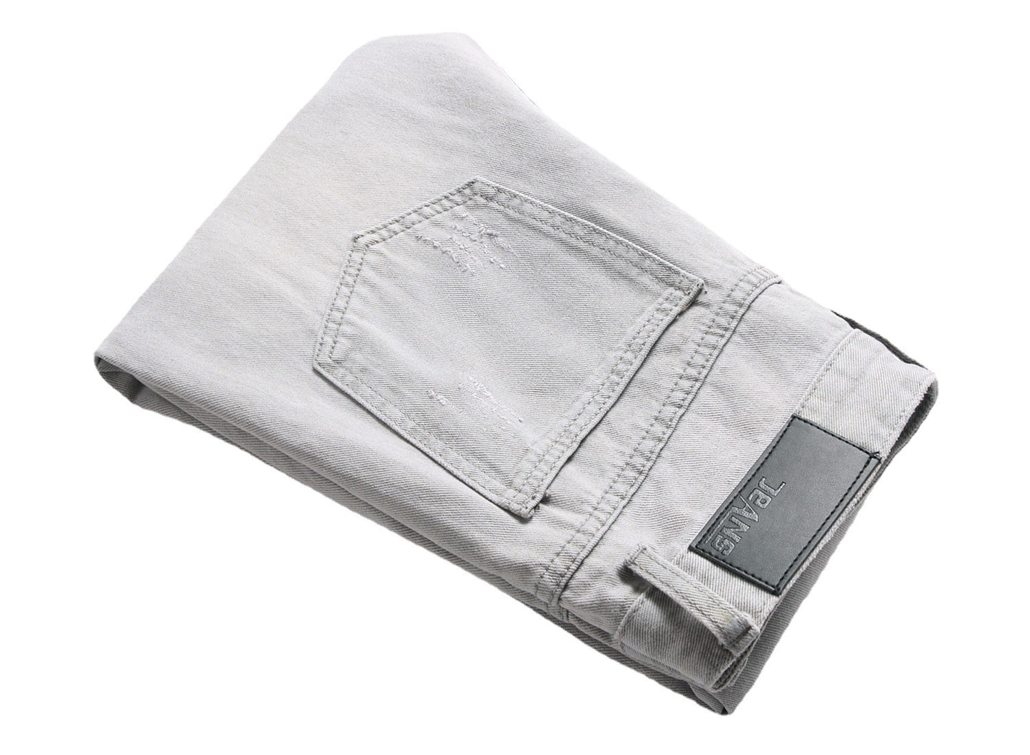 Cotton Ripped Straight Leg Jeans