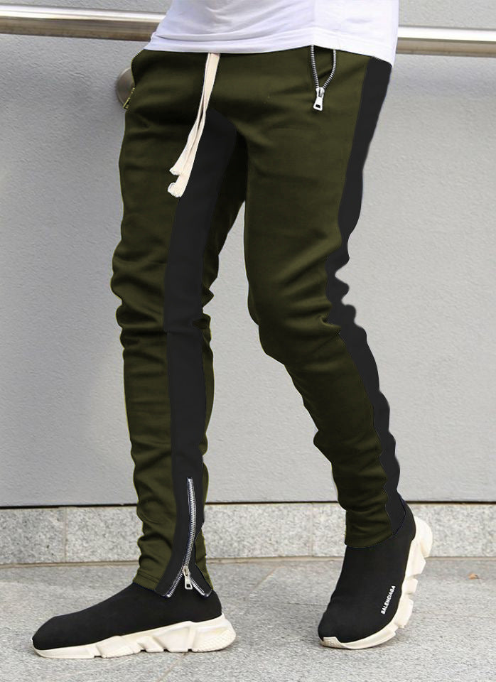 Contrast Panel Drawstring Sweatpants