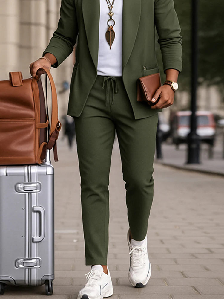 Smart Casual Open Front Jacket Pants Set